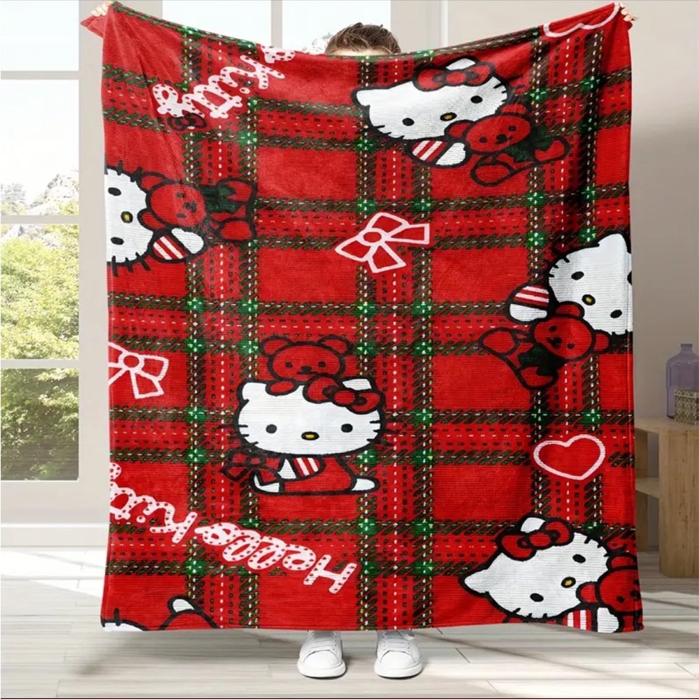 Hello Kitty Blanket, Hello Kitty Christmas Blanket, Fuzzy Hello Kitty Throw